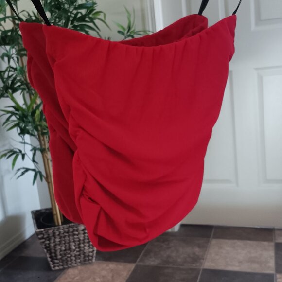 NWOTRibbed Red Tube Top Ruched Sides in Red Size Small - Picture 3 of 4